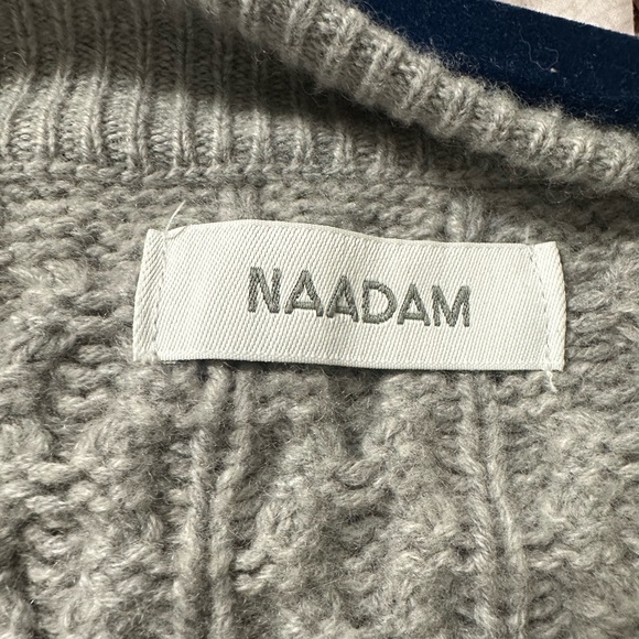 NAADAM Oversized Double Breasted Wool Cashmere-Blend Cable Knit Cardigan XL $520 - Picture 8 of 9